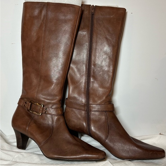 ANNE KLEIN “IFLEX”  SOFT BROWN LEATHER BOOTS  81/2M - Picture 1 of 11